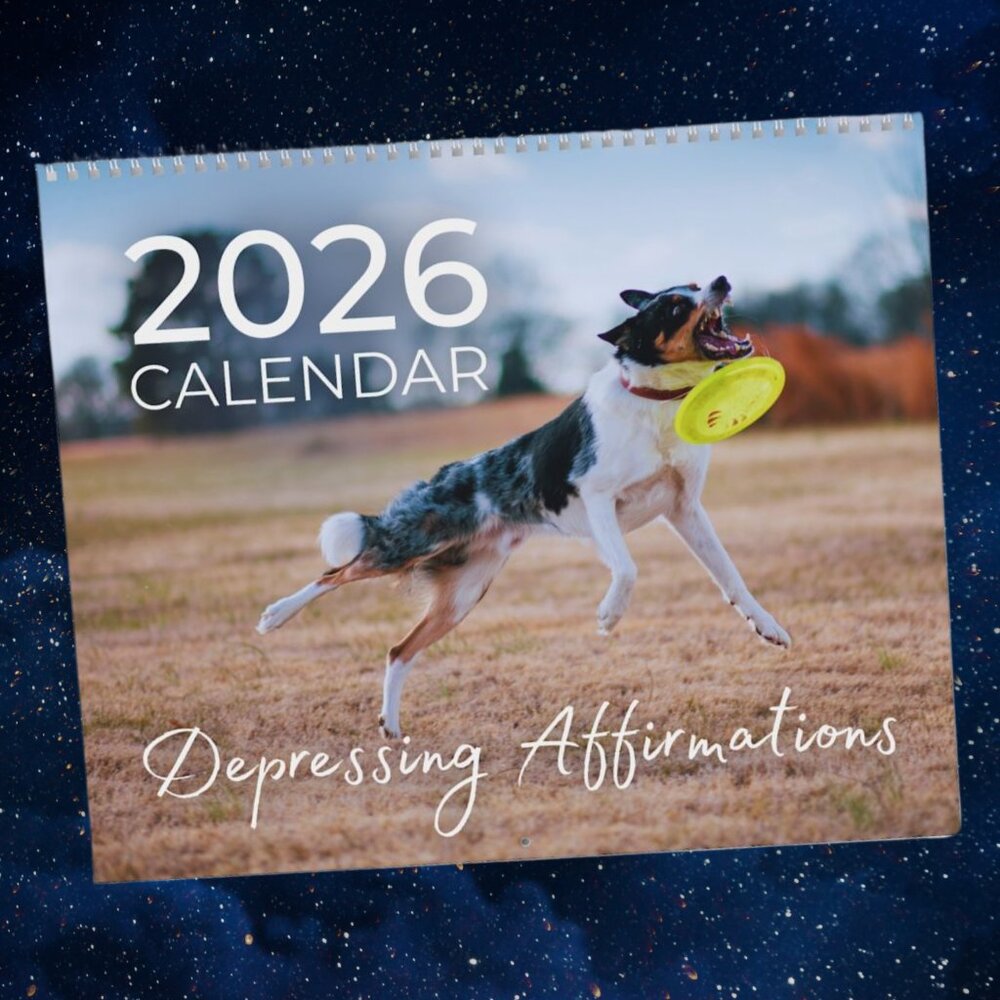 Depressing Affirmations 2026 Wall Calendar with Hilarious Quotes 14" x 11.5"